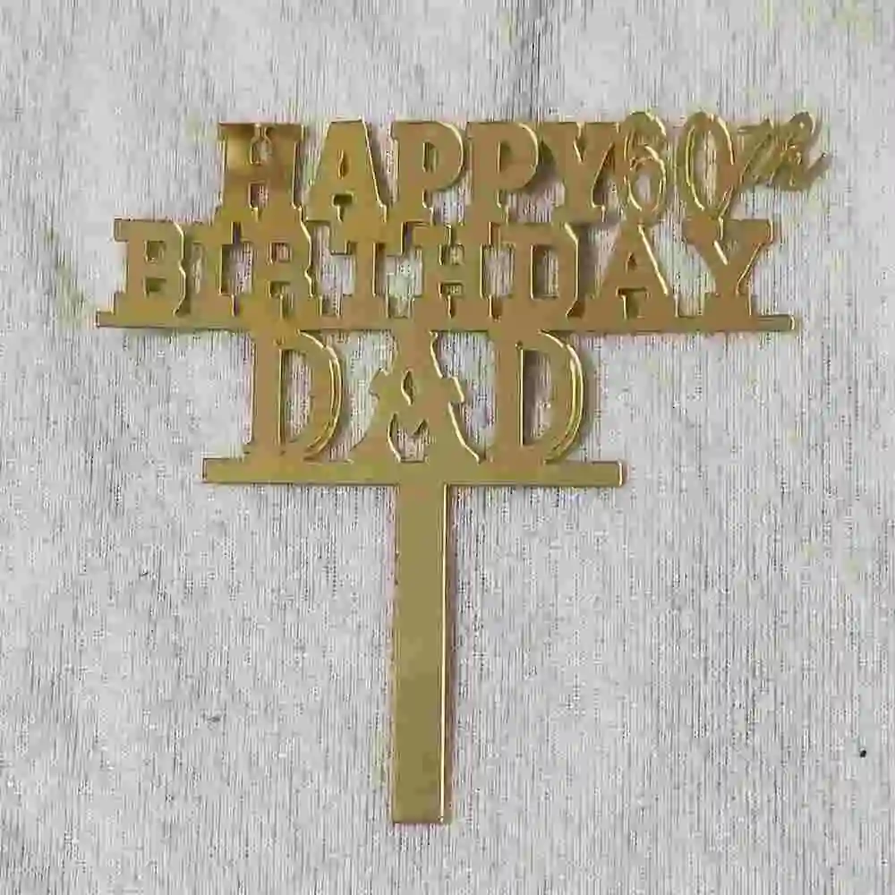 Happy 60th Birthday Dad-Gold Acrylic